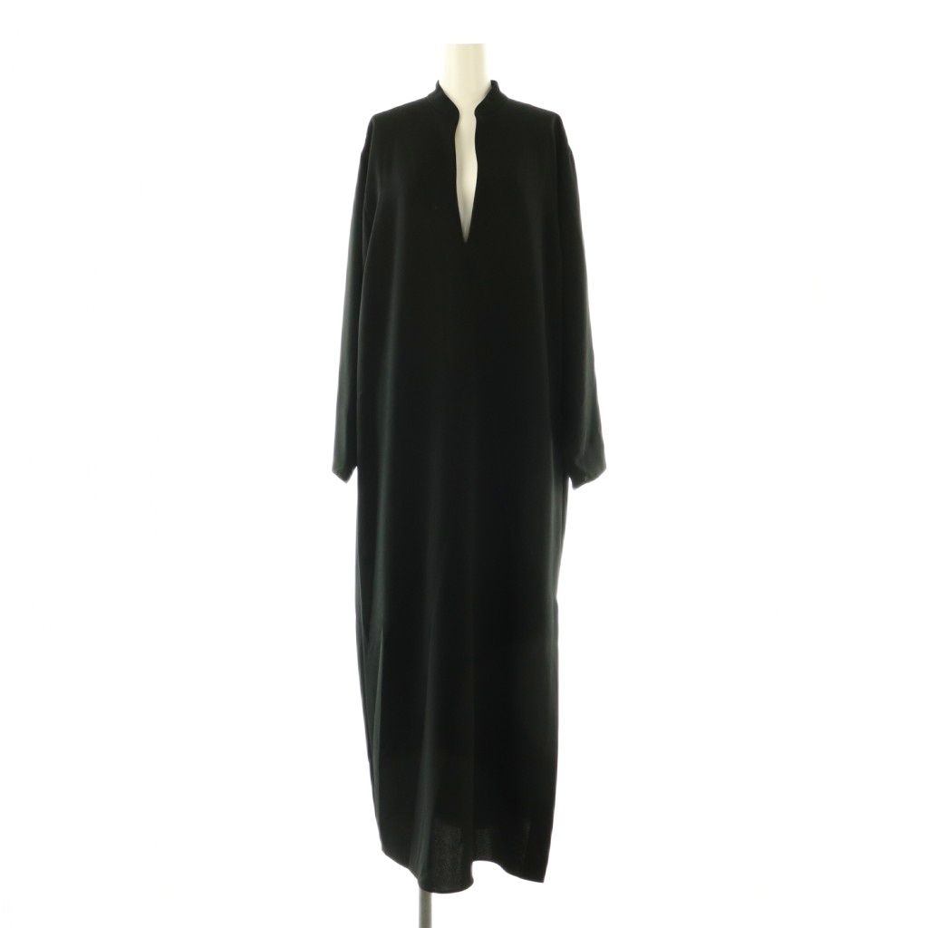 エーピーストゥディオ AP STUDIO 23SS スリットネックドレス 36 ブラック |DO OS