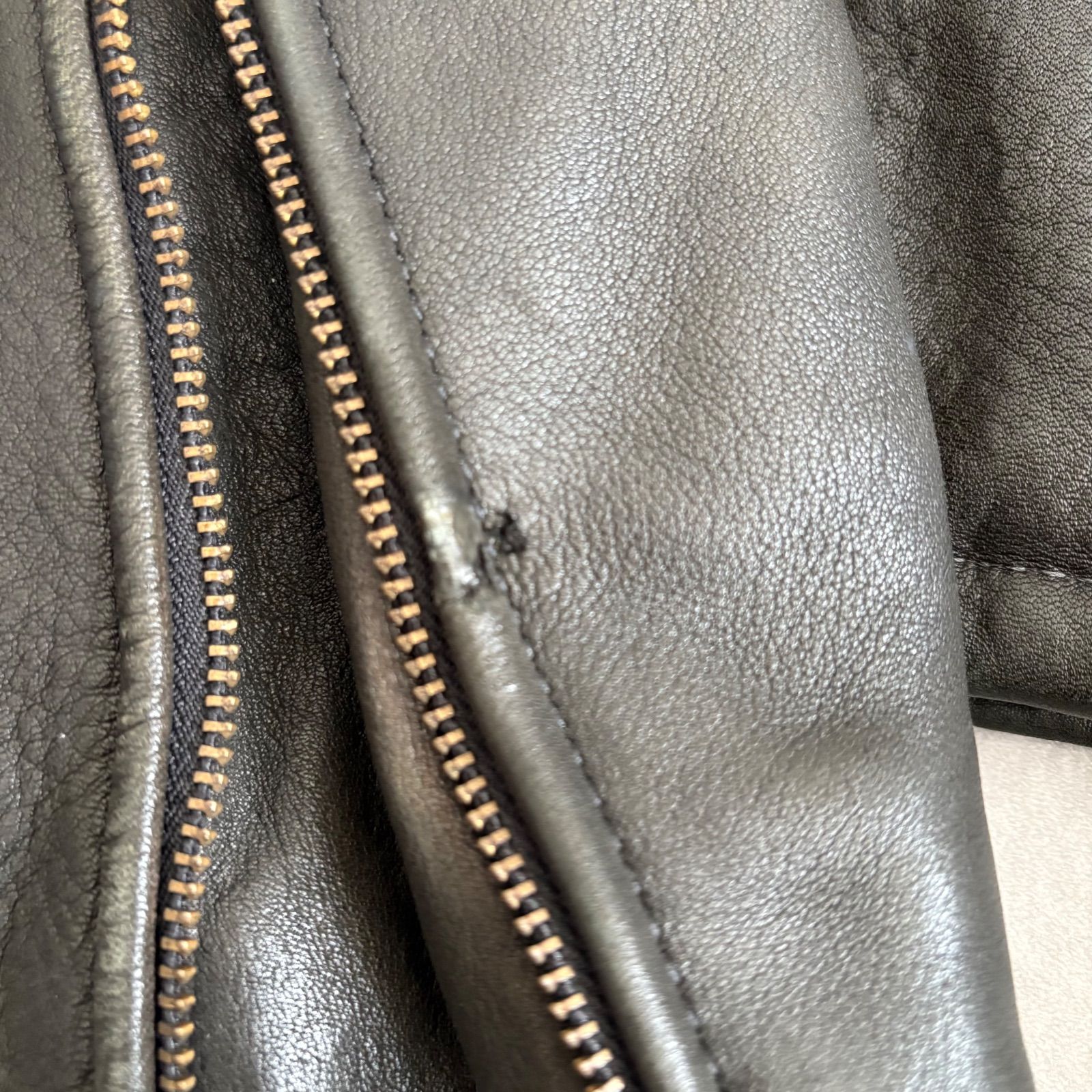 BRANDED GARMENTS レザージャケット シングルライダース 重厚感 TALONジップ ヴィンテージ ブラック 36サイズ S相当 KANDAIZUMI_COM