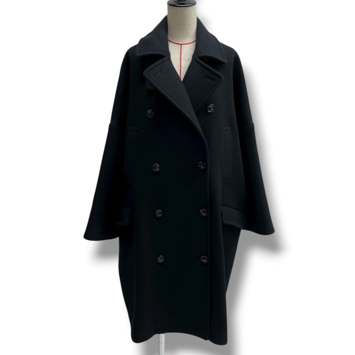 美品✨フレームワーク ロング Pコート メルトンウール ダブル ネイビー