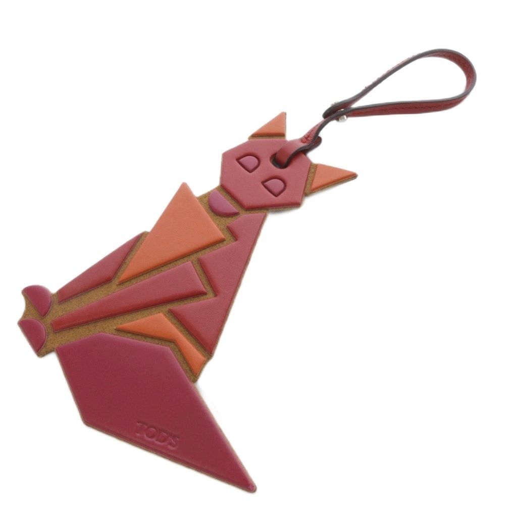 トッズ TOD S フォックスチャー キーホルダー レザー 赤 レッド オレンジ