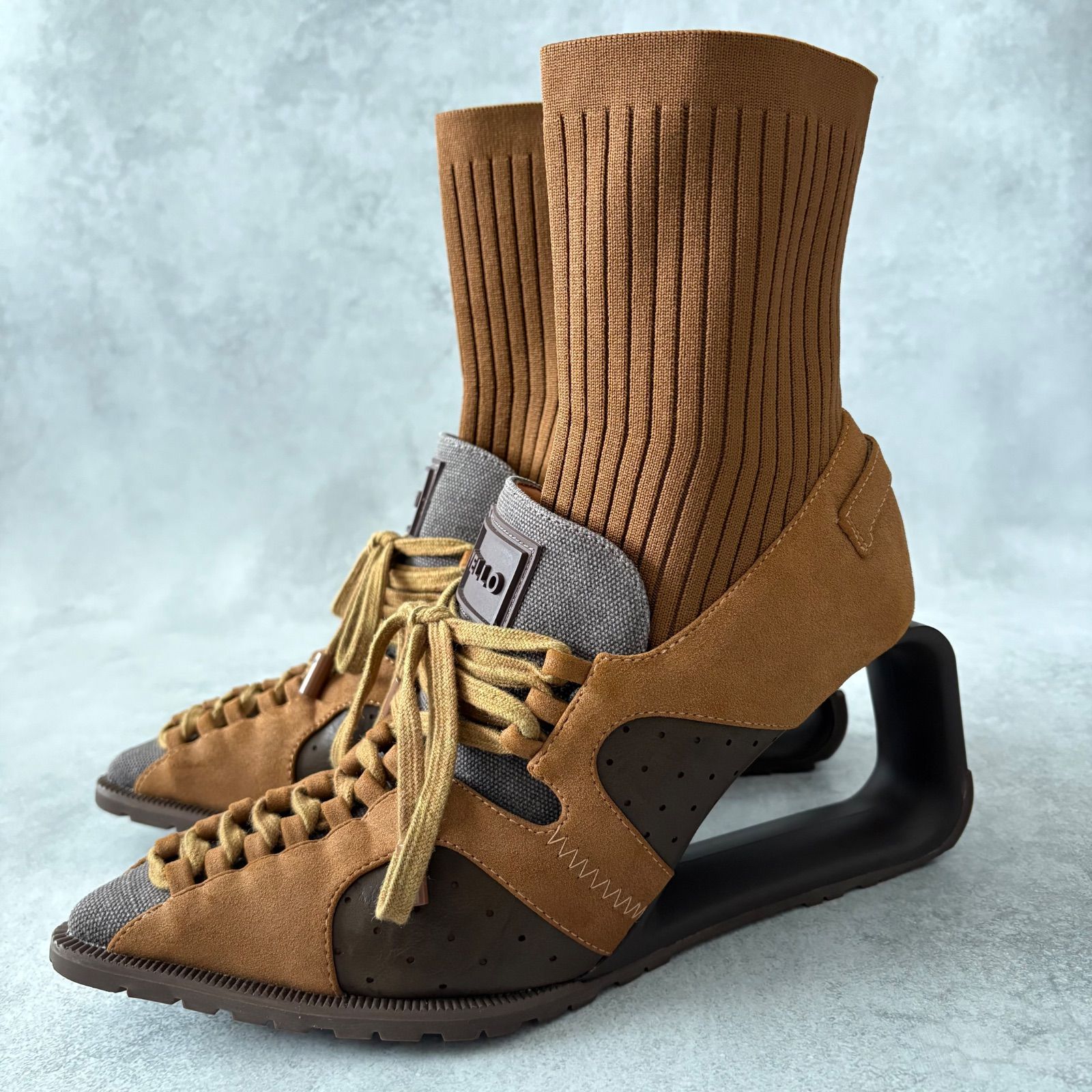 yellaw イエロー ソックスブーツ DEFORMED SHORT BOOTS ポインテッドトゥ Lサイズ 24.5cm相当