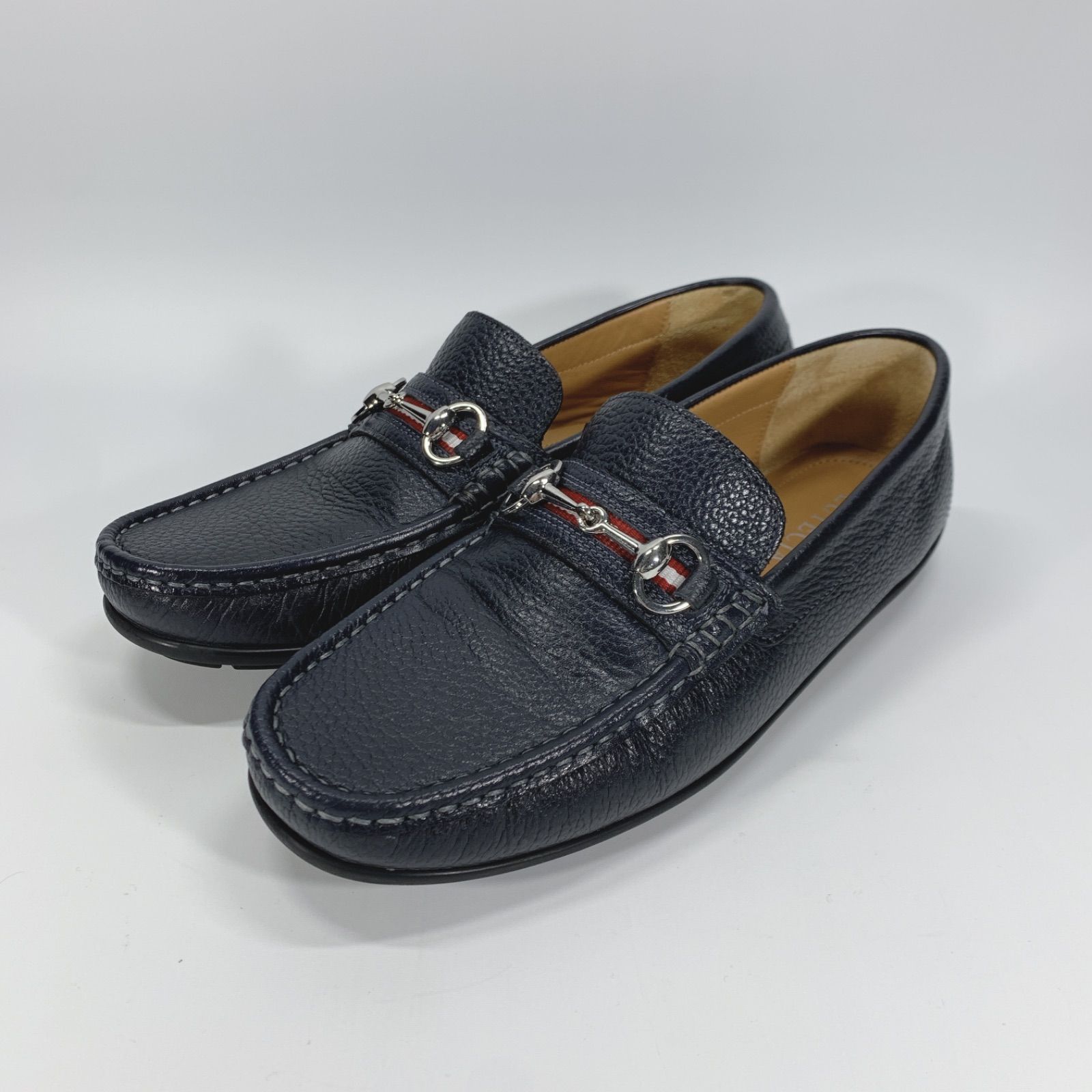 ◯ LUTECIA ルーテシア マドラス ドライビングシューズ ネイビー 25 スリッポン ビットローファー レザー