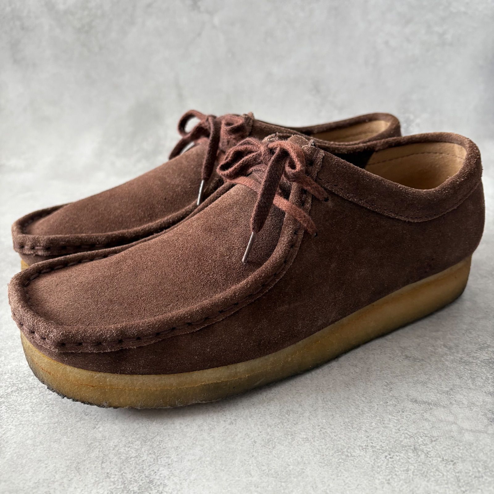 Clarks クラークス Wallabee ワラビー モカシンブーツ レザーシューズ クレープソール 茶 UK8 26cmサイズ