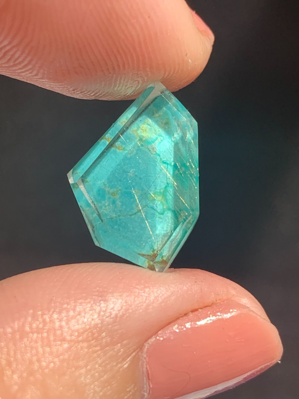 ターコイズ×ルチルクォーツ エメラルド ダブレット ストーン ペンダント ネックレス チャーム SV 925シルバー １点もの 104