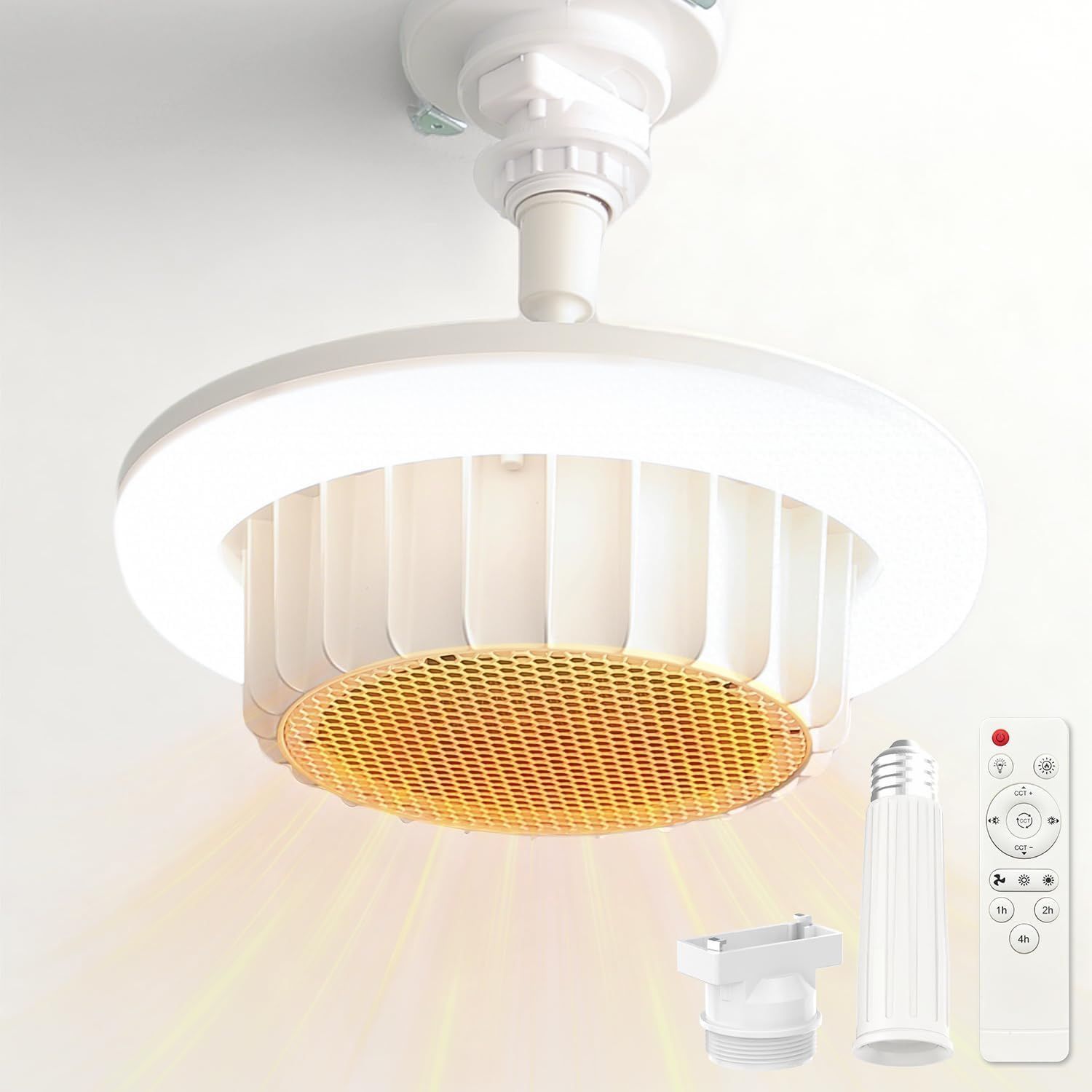 ATOPSUN 電気ファンヒーター 天井 750 W 2000 lm E 26 ヒーターライト シーリングライト