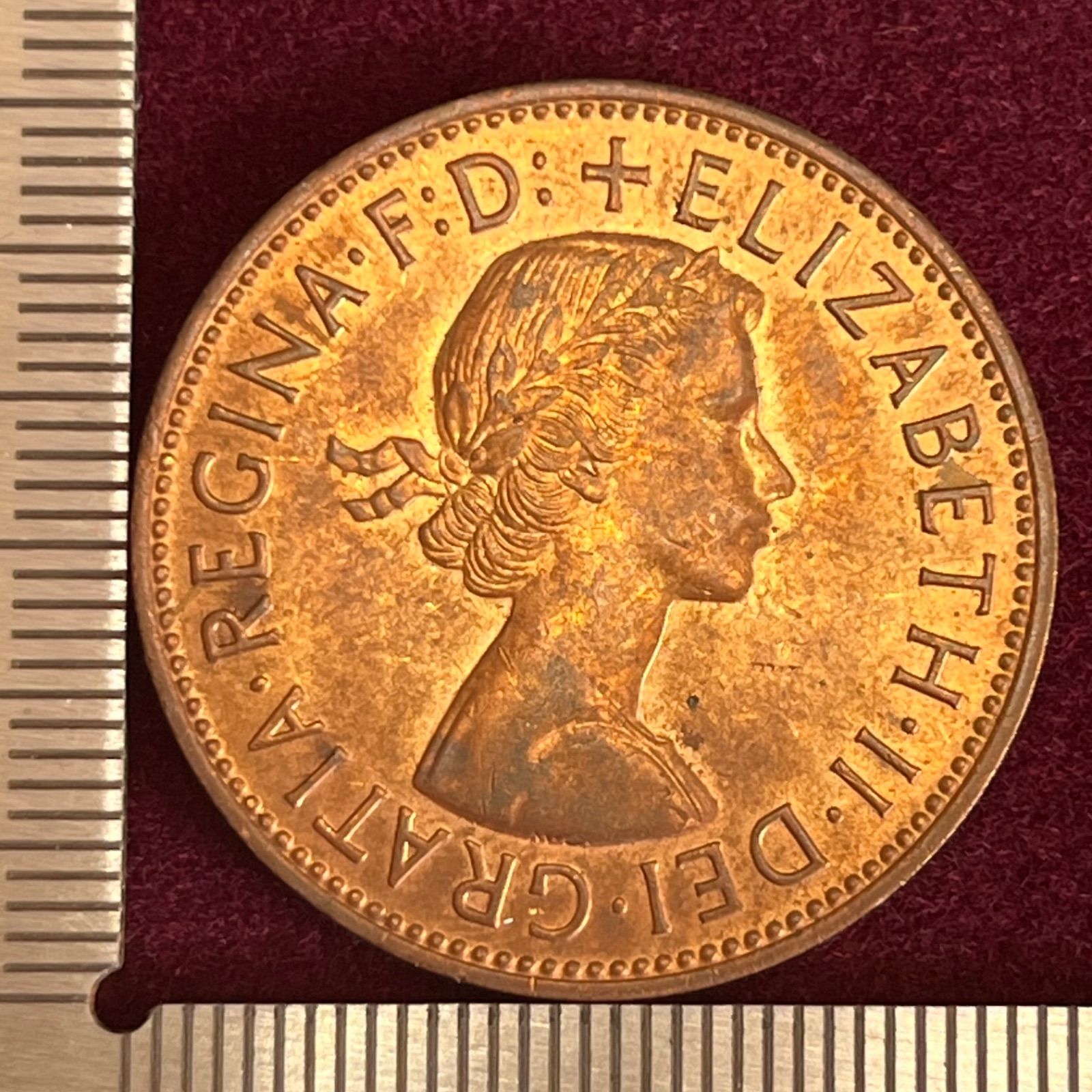 美品】古銭 イギリス 1967年 1ペニー 銅貨 未使用に近い 美品】古銭