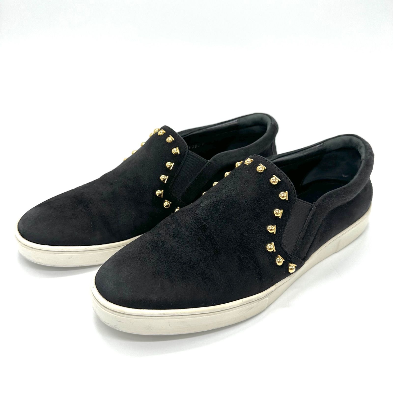 Ferragamo フェラガモ スエード スタッズ スリッポン レディース