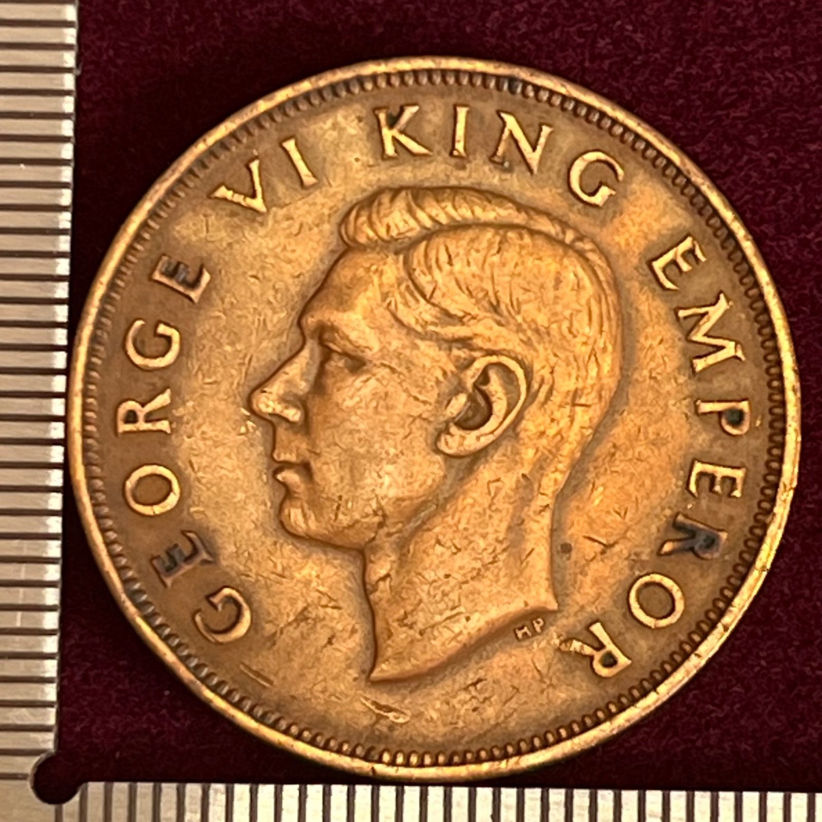 銅貨】1942年 ニュージーランド ジョージ6世 ワンペニー／伝説の鳥