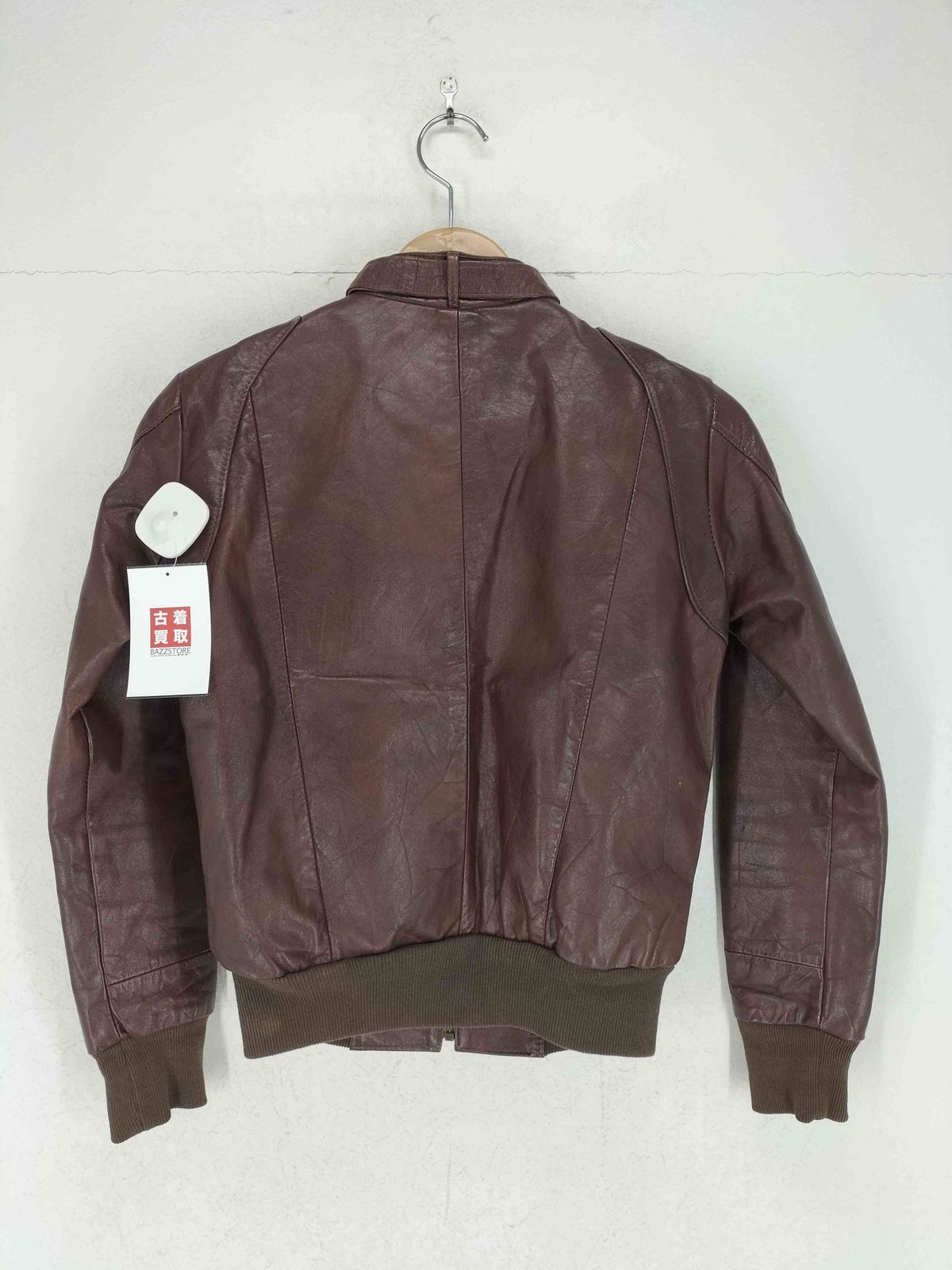 ユーズドフルギ 古着 レザーシングルライダースジャケット レディース 表記無