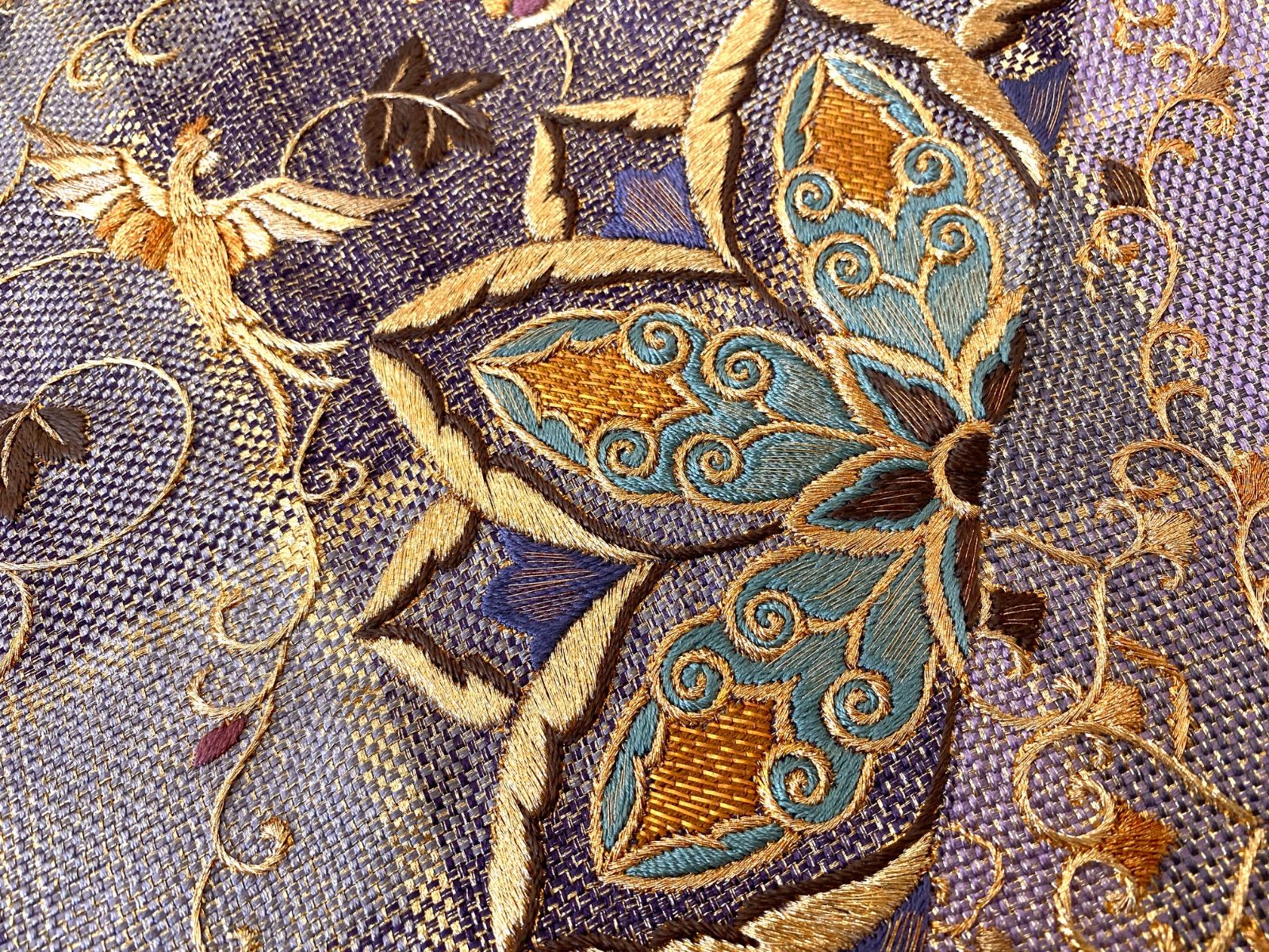 美品 逸品 豪華 総刺繍 ひなや工房 綾組織 正絹 袋帯 O0979 - メルカリ