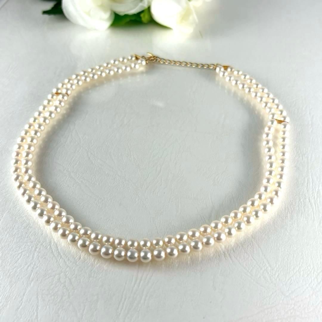 346☆タサキ K18 パール 約4.9-5.3mm 2連 ネックレス - メルカリ