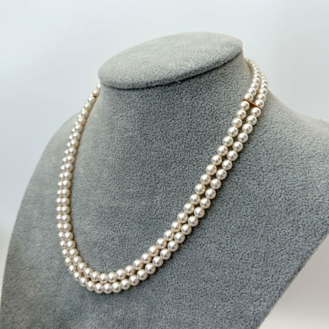 346☆タサキ　K18 パール　約4.9-5.3mm 2連　ネックレス 346☆タサキ K18 パール 約4.9-5.3mm 2連 ネックレス - メルカリ