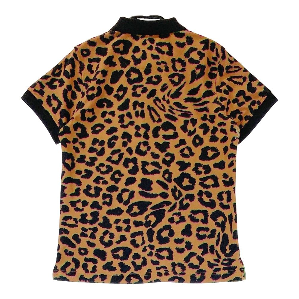 サイズ 36 MARK-LONA マークアンドロナ 半袖ポロシャツ スカル ワッペン レオパード柄 ブラウン系 ゴルフウェア レディース ストスト