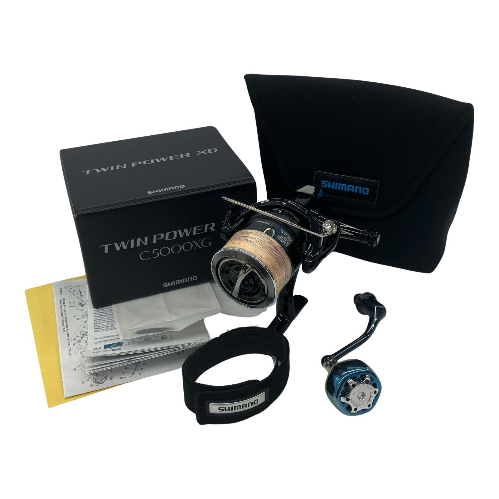σσSHIMANO シマノ 25ツインパワーXD C5000XG ハンドルノブゴメクサス|リールスタンド付き 047939