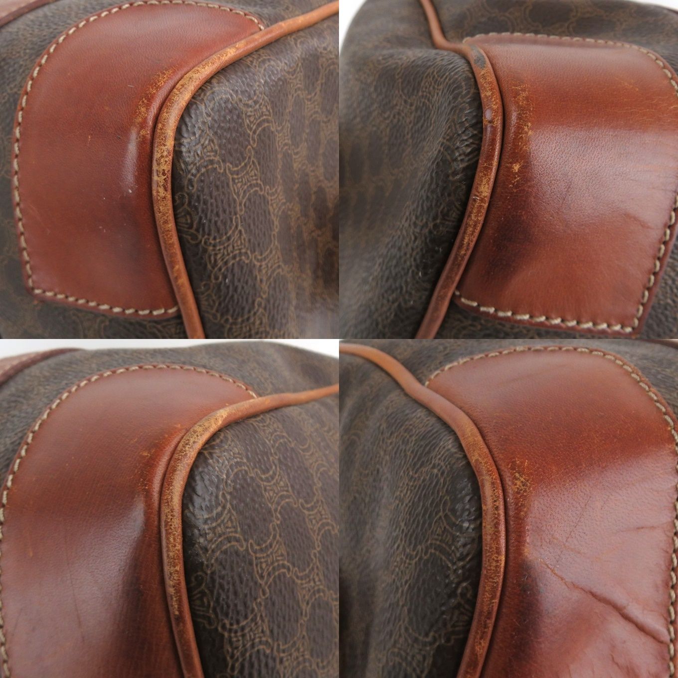 ボストンバッグ PVCｘレザー