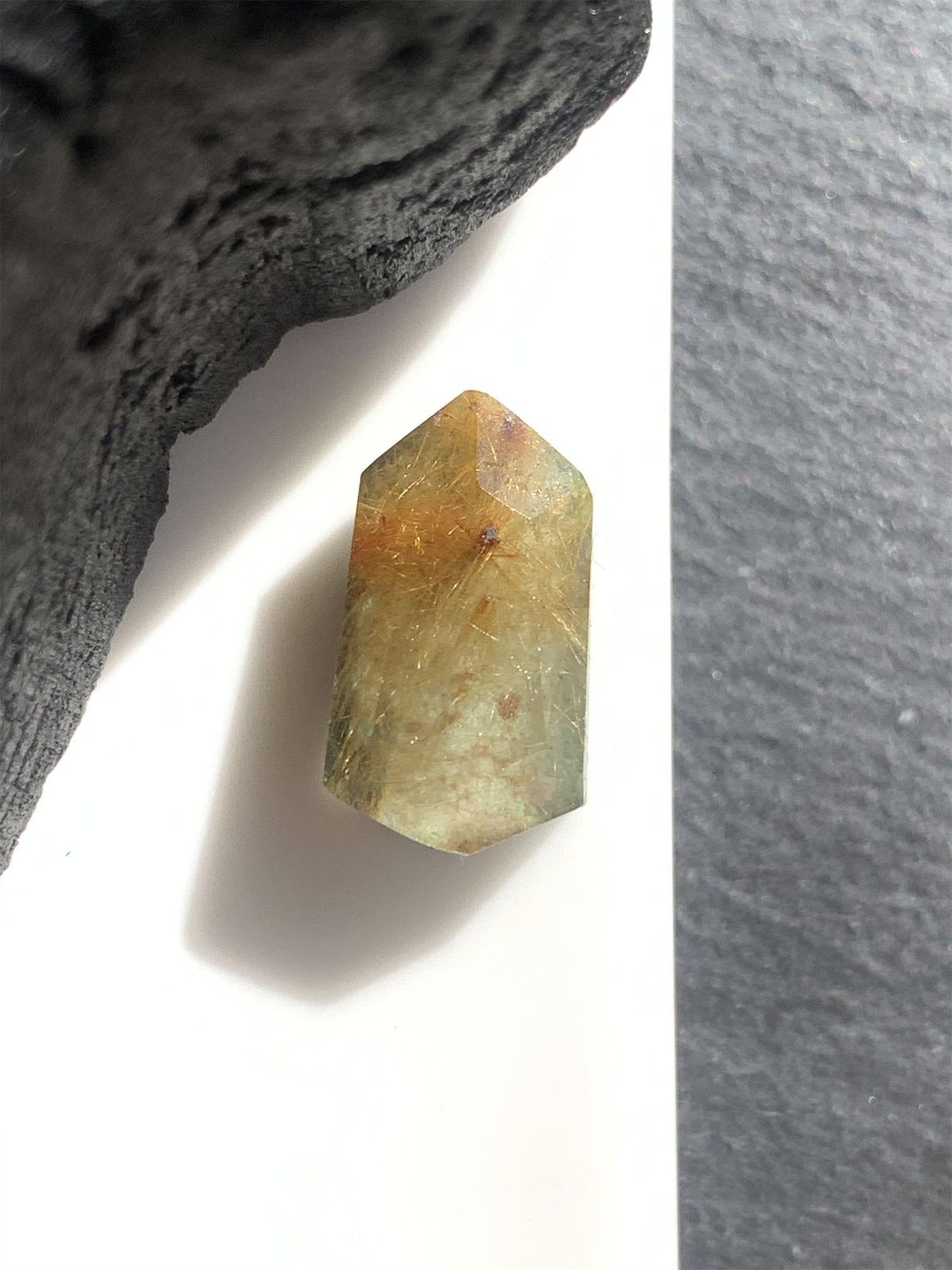 ターコイズ×ルチルクォーツ ダブレット ストーン ペンダント ネックレス チャーム SV 925シルバー １点もの 223-1