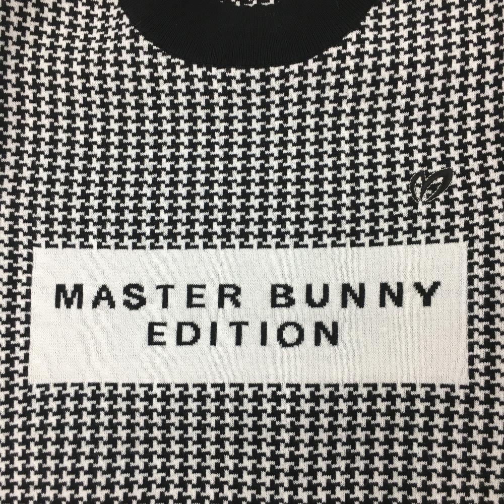 超 マスターバニー セーター 黒×白 千鳥格子調 コットン混 レディース 2 L ゴルフウェア 2025年モデル MASTER BUNNY EDITION LLC-HASEGAWATOSO_COM