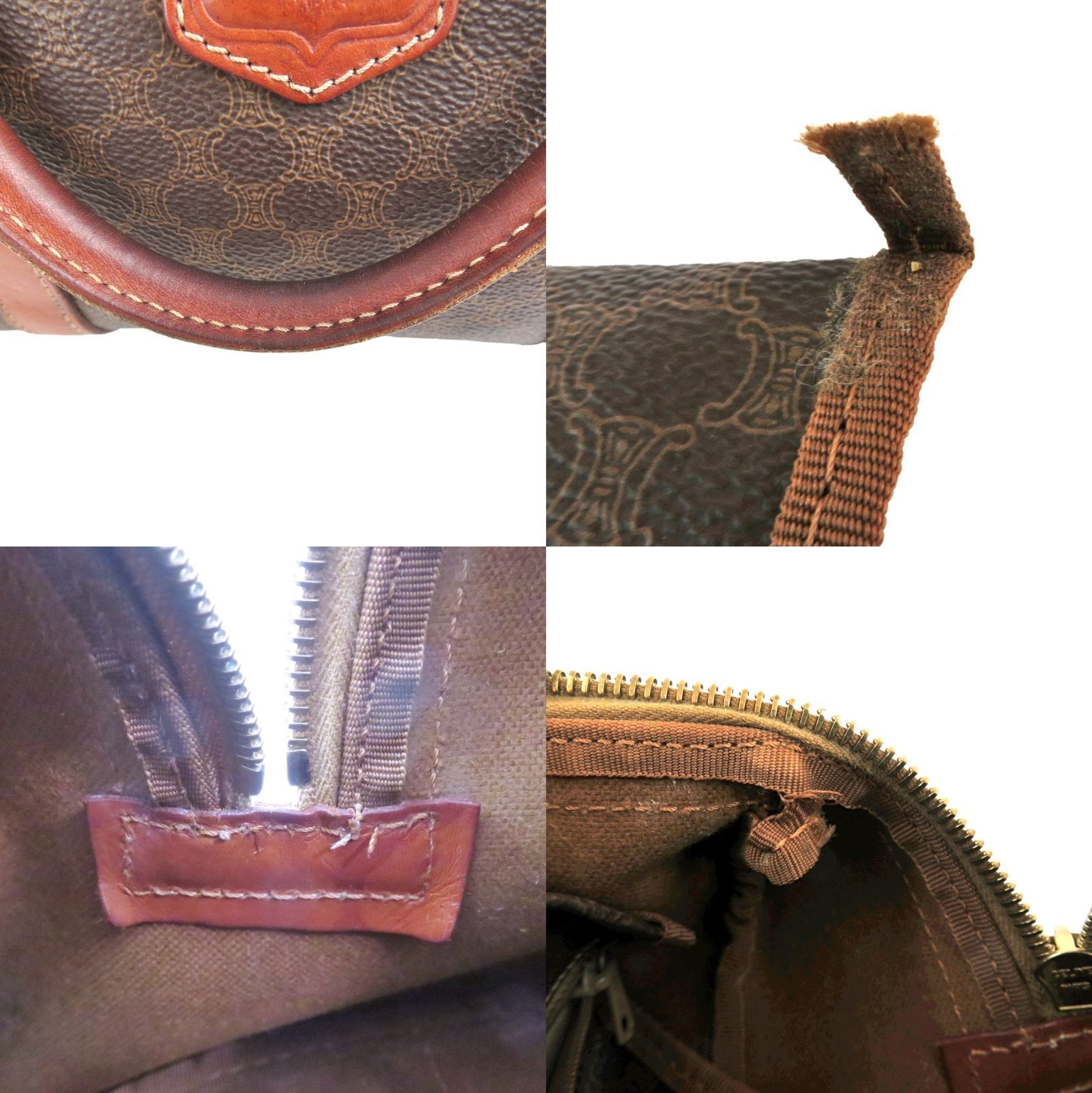 CELINE セリーヌ マカダム ミニ ボストンバッグ PVCｘレザー イタリア製 rk10124 DECORATOM_COM_BR