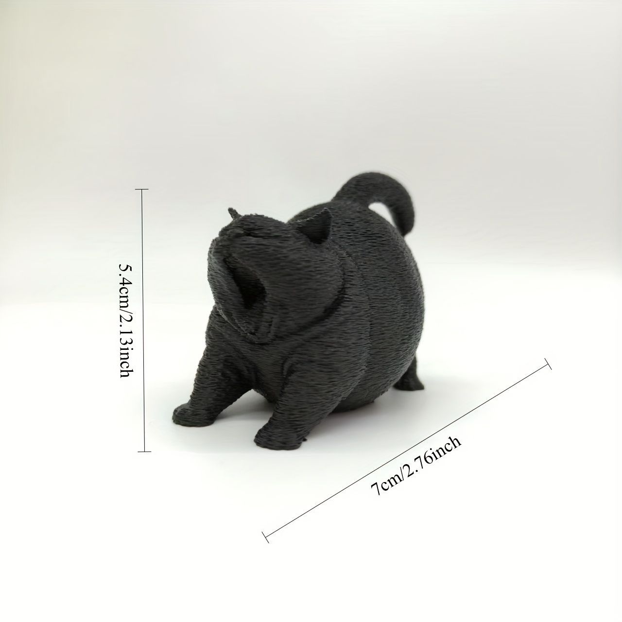 フィギュア デブ猫 ホワイト 白 おもしろい 置物 7cm 蹴伸びするネコ