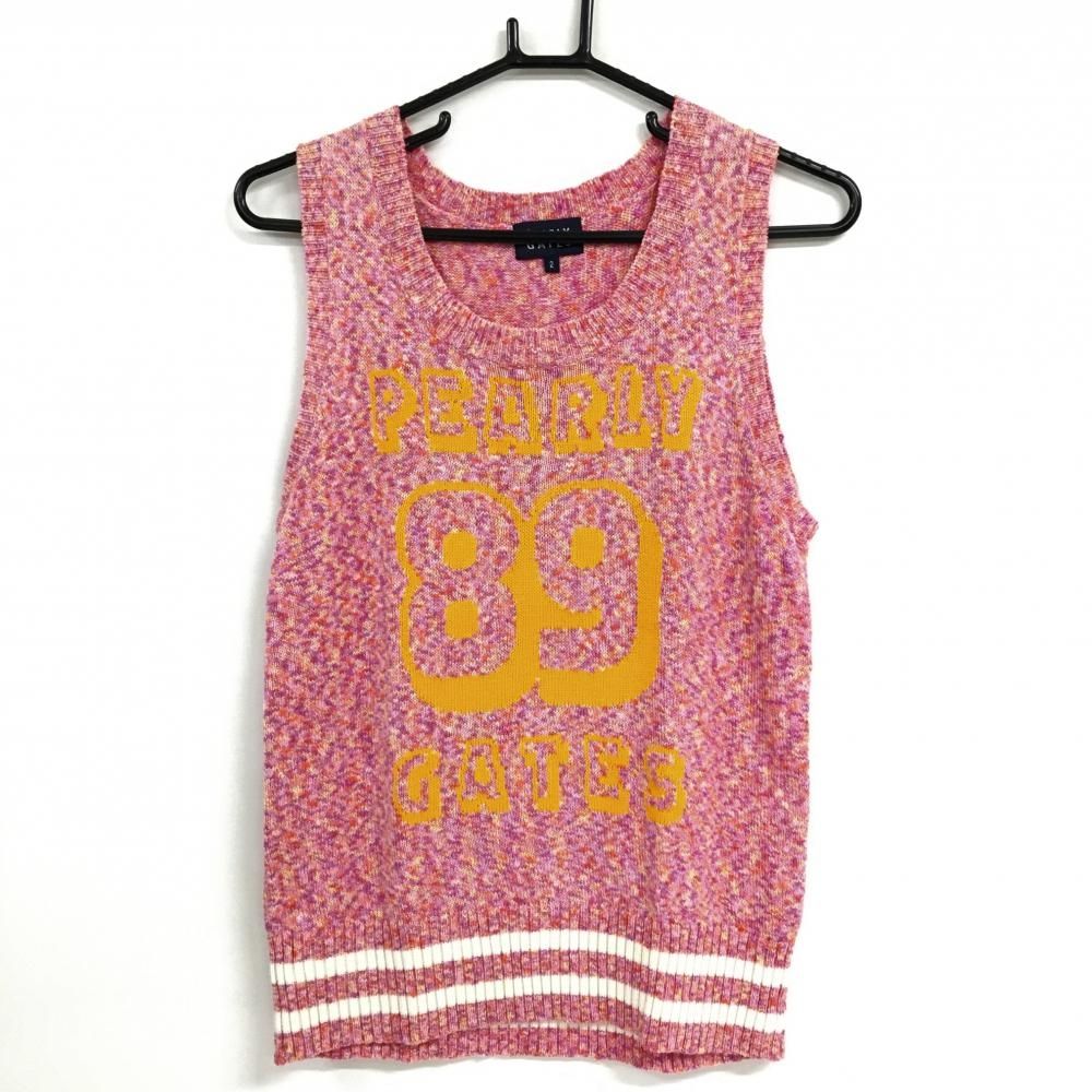 パーリーゲイツ ベスト M ホワイト＆ピンクすぐ発送 ゴルフベスト