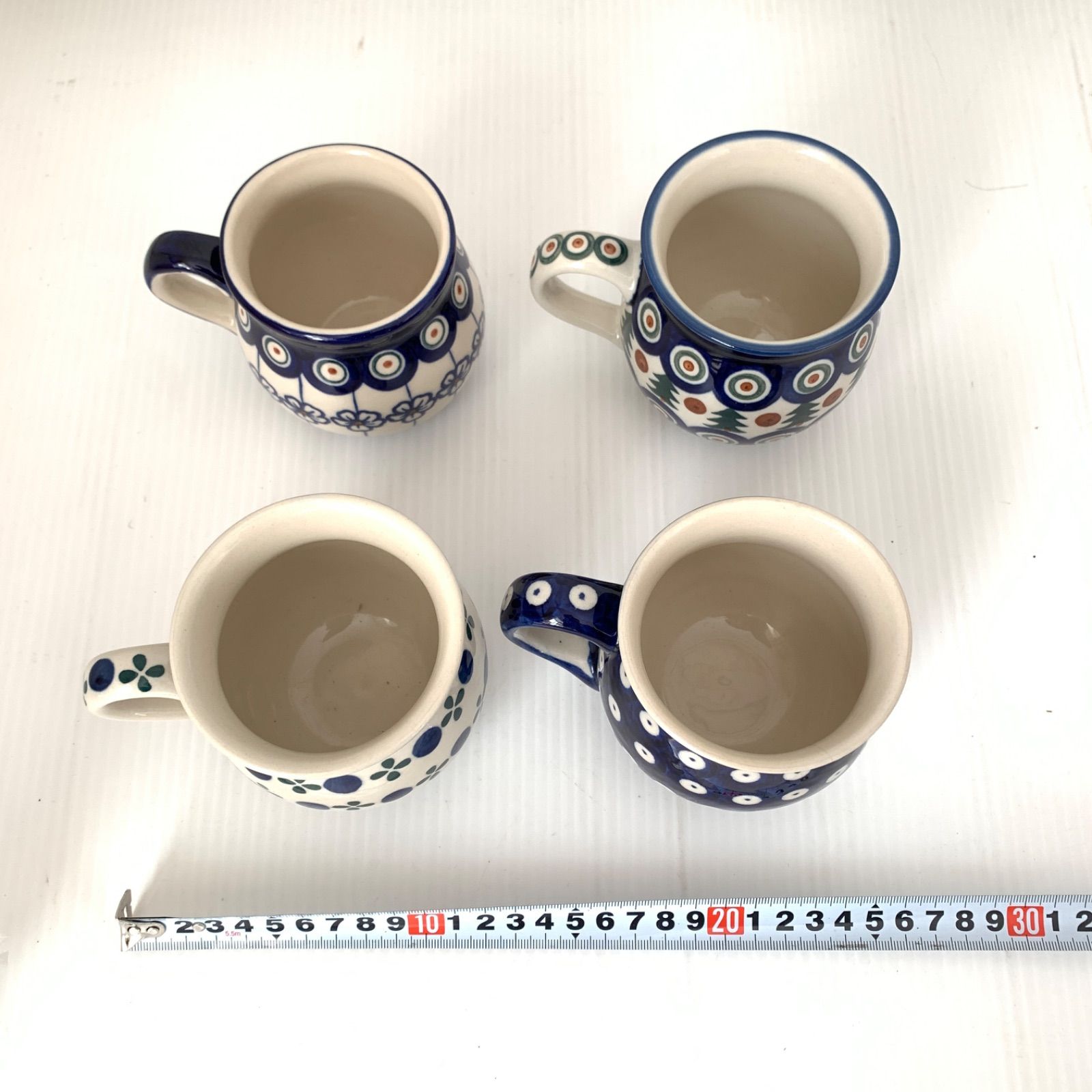 ♥品 ポーリッシュポタリー マグカップ ４個セット M71106-13