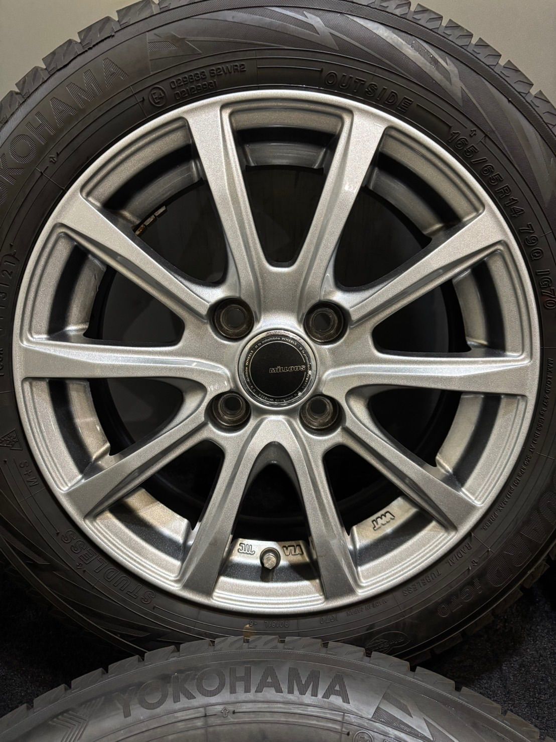 165 65 R 14 ice GUARD iG 70 21年製 MiLLOUS 14インチ 5 J 38 100 4 H スタッドレス 4本 タンク ルーミー パッソ 南1 K 537