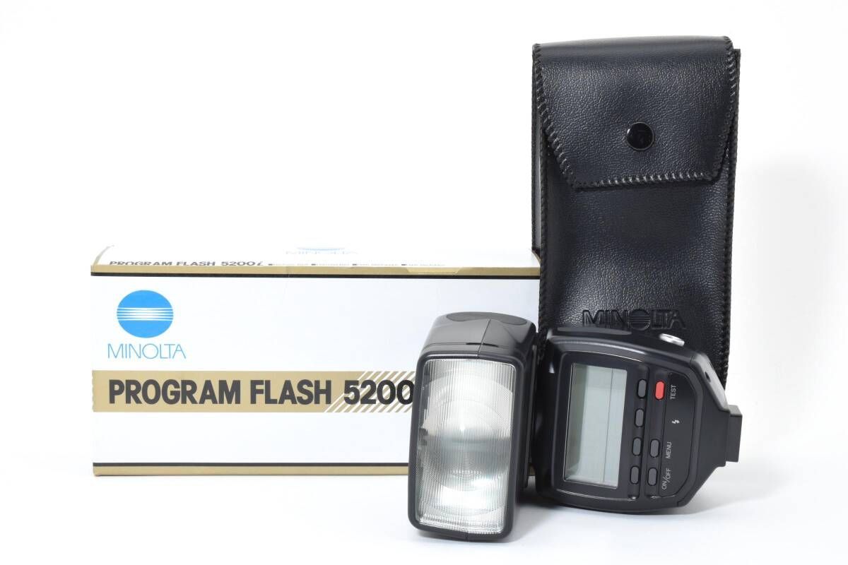 <値下げ> ミノルタストロボPROGRAM 5200i(美品) ☆美品☆ミノルタ MINOLTA PROGRAM FLASH 5200i ストロボ 元箱付属