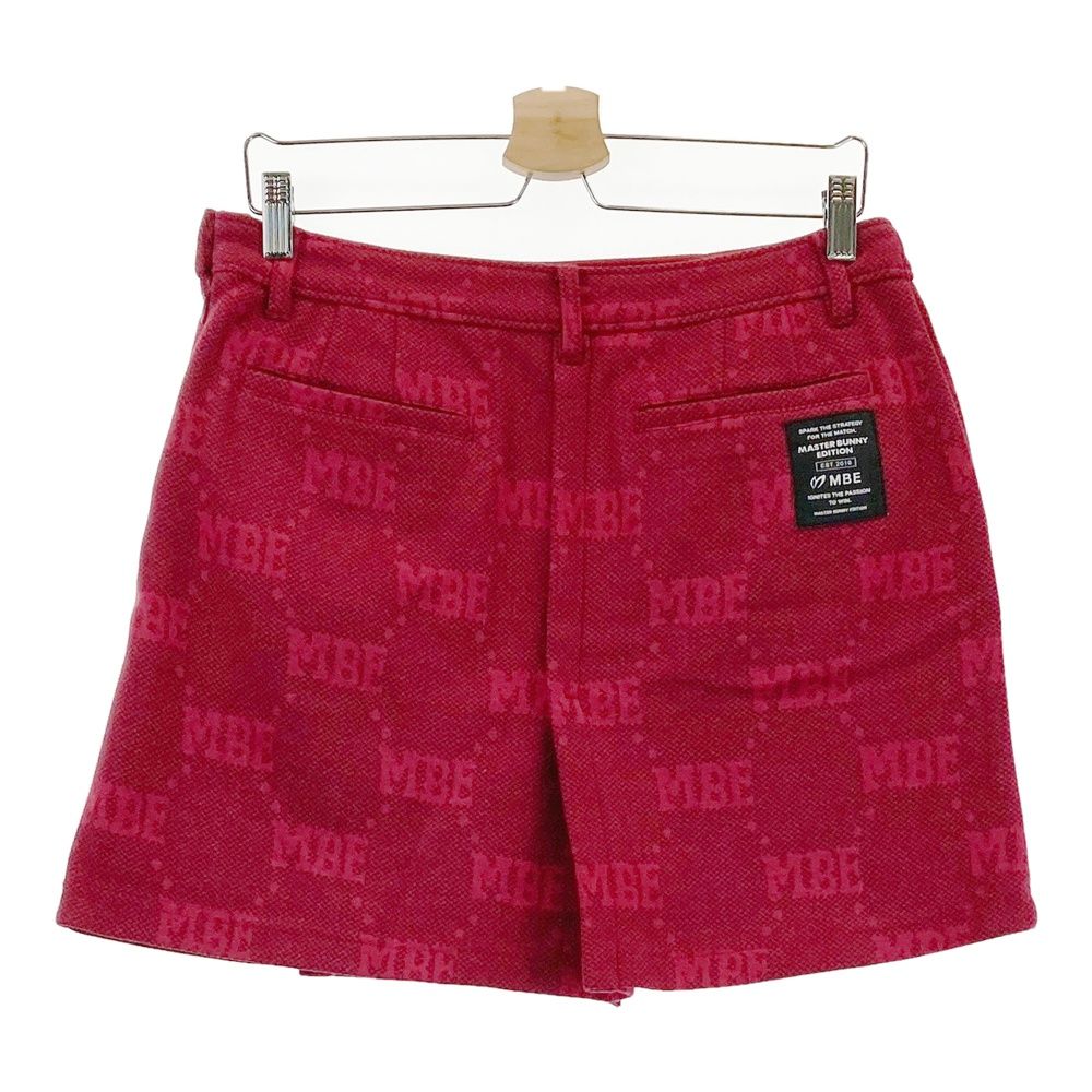 サイズ 2 MASTER BUNNY EDITION マスターバニーエディション 2025年モデル プリーツスカート ロゴ総柄 レッド系 240101550299 ゴルフウェア レディース ストスト