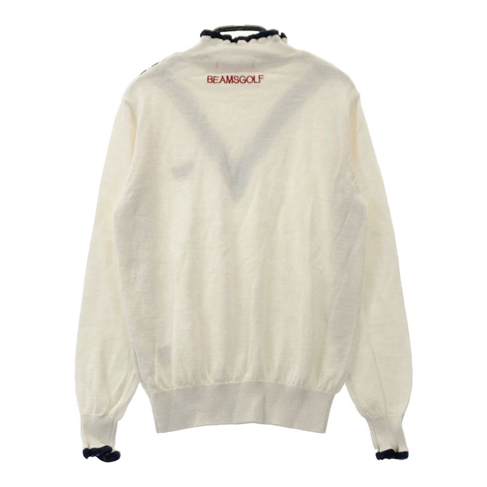 サイズ M BEAMS GOLF ビームスゴルフ ハイネック ニットセーター ホワイト系 240101554421 ゴルフウェア レディース ストスト