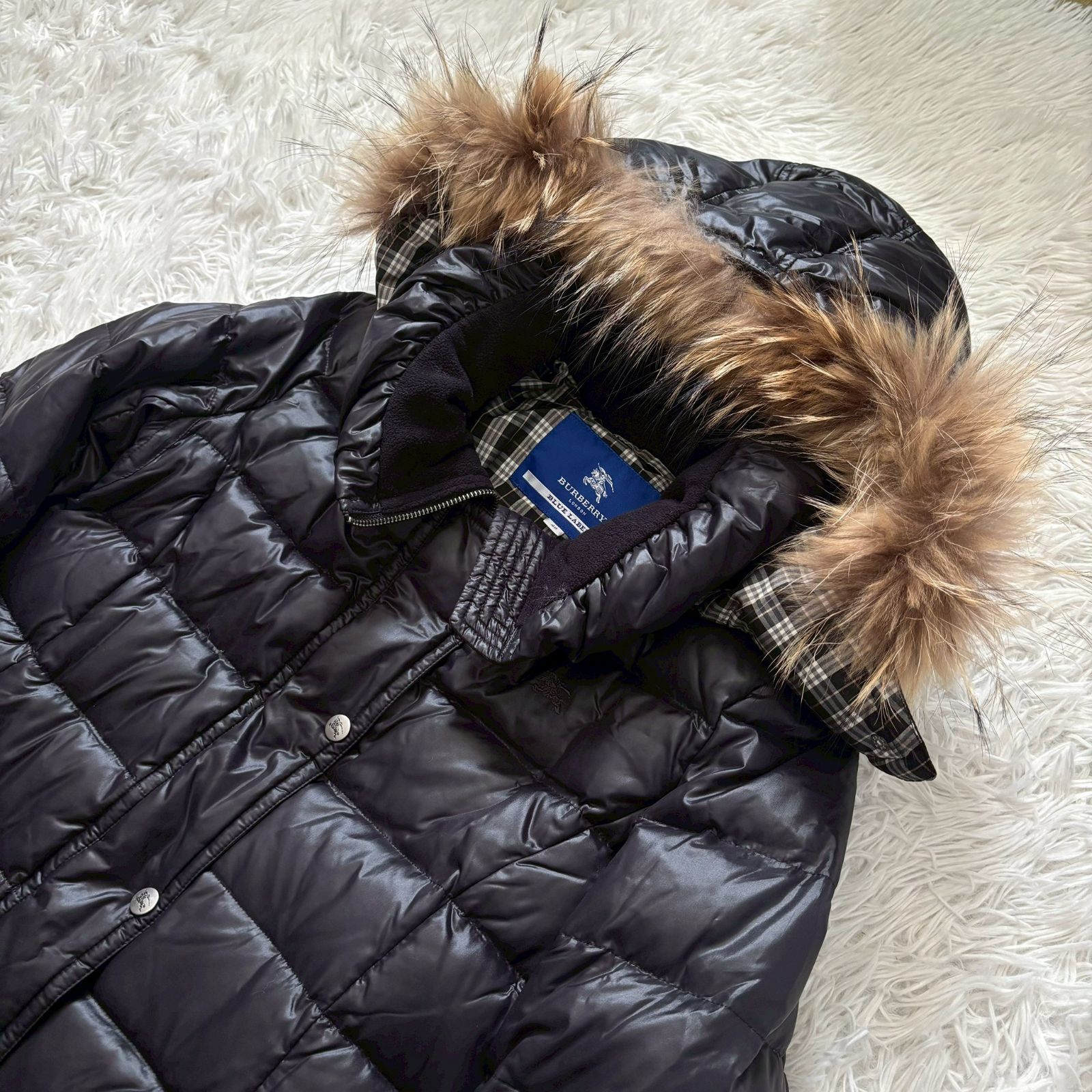 美品】BURBERRY BLUE LABEL コート 40 ダウン ロングダウン ロング A