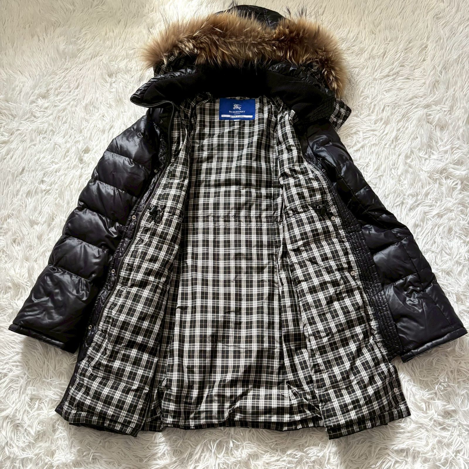 美品】BURBERRY BLUE LABEL コート 40 ダウン ロングダウン ロング A
