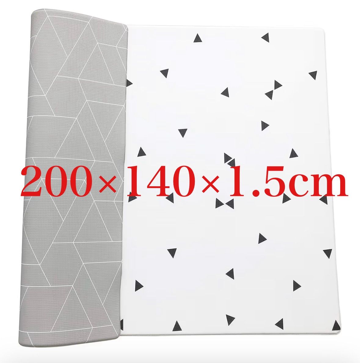 Little Bot Baby ベビープレーマット 禅線 三角形 大 200 x 140 1.5 cm 赤ちゃん用ソフトフォームマット