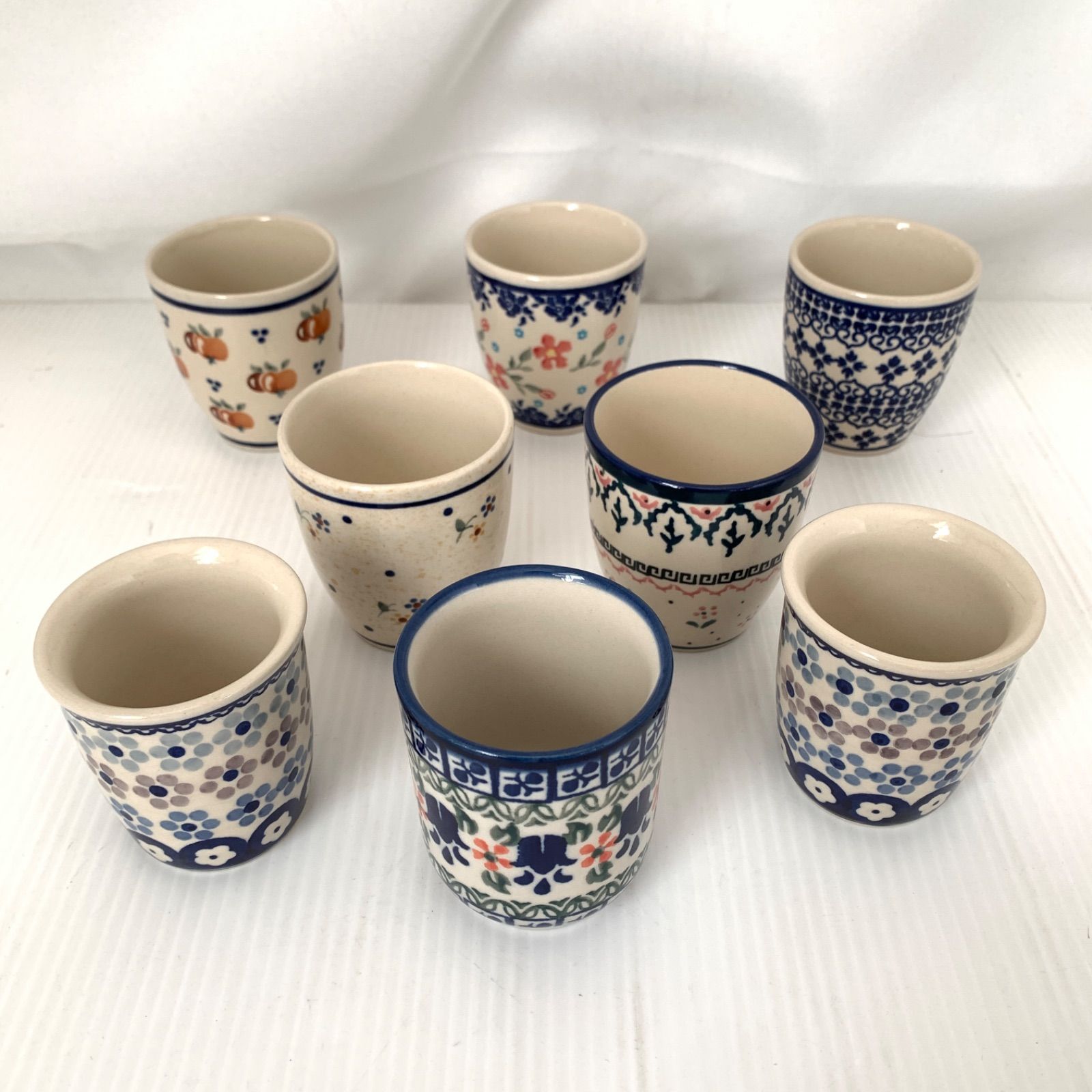 ポーリッシュポタリー マグカップ 形違い 8個セット M71106-14