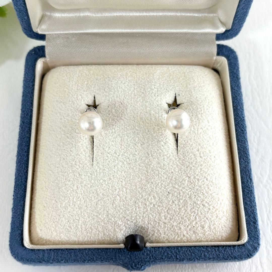 415☆ミキモト K18 パール 約7.5mm イヤリング 皇室御用達ブランド
