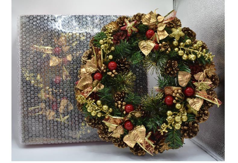 クリスマス 松果綿花輪リース モール装飾品 藤輪壁ペンダント パーティー祝日配置 屋外】クリスマス 松果綿花輪リース モール装飾品 藤輪壁ペンダント