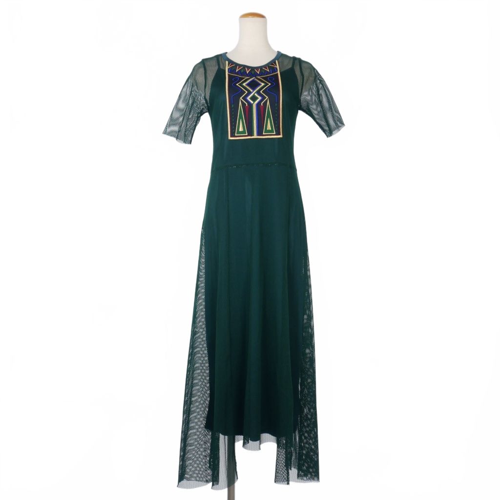 アンスリード UN3D. 刺繍 メッシュ レイヤード ワンピース インナー