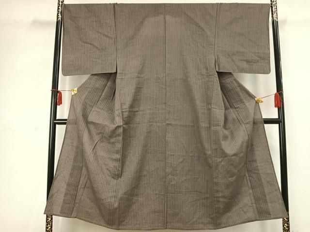 平和屋着物▽男性 紬 単衣 縞 正絹 fy