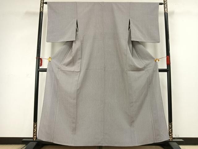 平和屋着物▽上質な小紋 単衣 竹 正絹 AABC3821fy