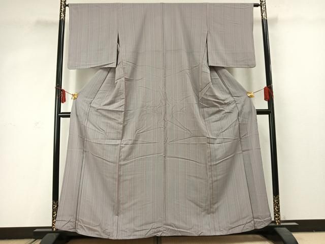 平和屋着物▽小紋 単衣 縞 洗える着物 AABC3879fy