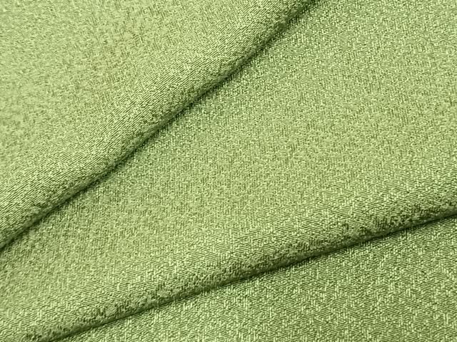 平和屋着物▽上質な色無地 単衣 草色 正絹 AABC3888fy