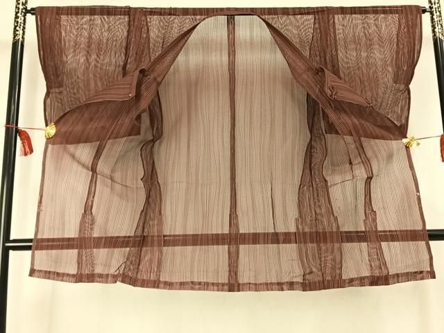 平和屋着物▽道行コート スリーシーズン 春夏秋 塵除け 変わり縞 正絹 AABC3897fy