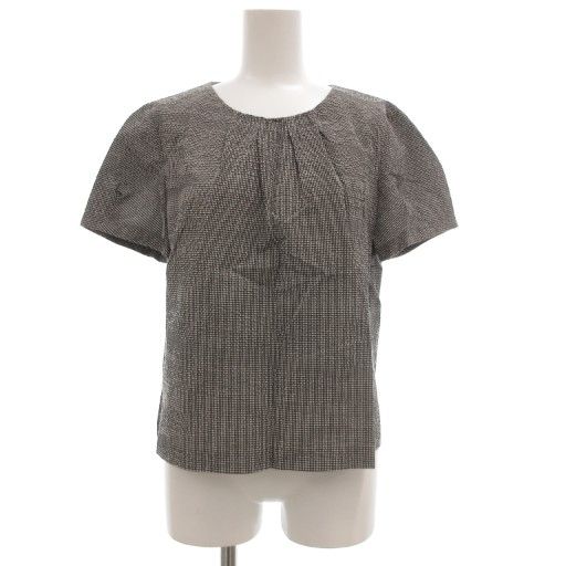 レリアン Leilian セットアップ ブラウス スカート シアサッカー ギンガムチェック 9 グレー JS