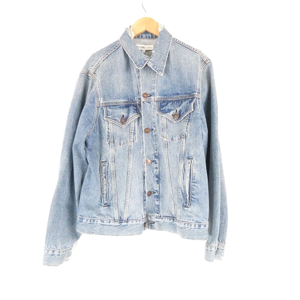 RE DONE リダン 188-4WOT デニムジャケット S コットン100% ダメージ加工 レディース AY7379A54
