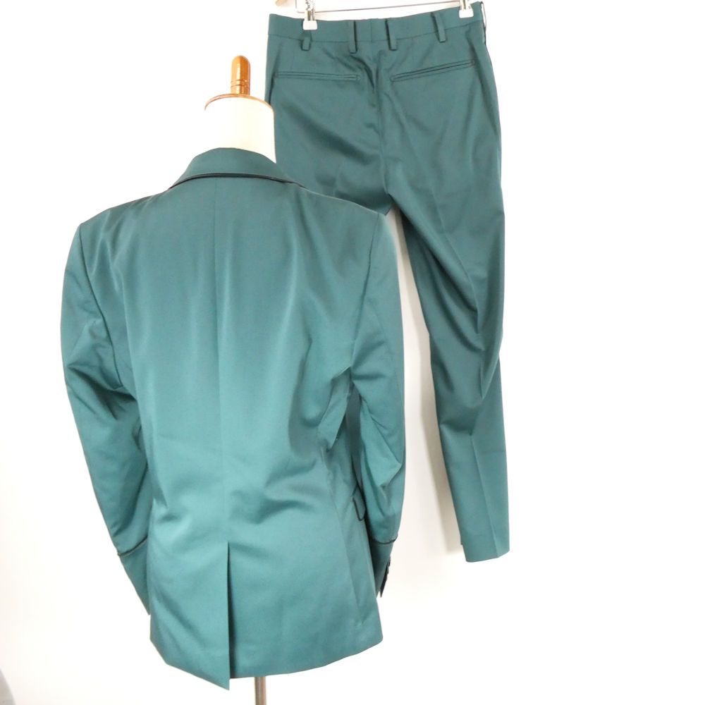 Education from Youngmachines エデュケーションフロムヤングマシーン シルクブレードジャケット サテンスリムスラックス セットアップ ジャケットM パンツS ポリエステル他 スーツ メンズ AO3366A53