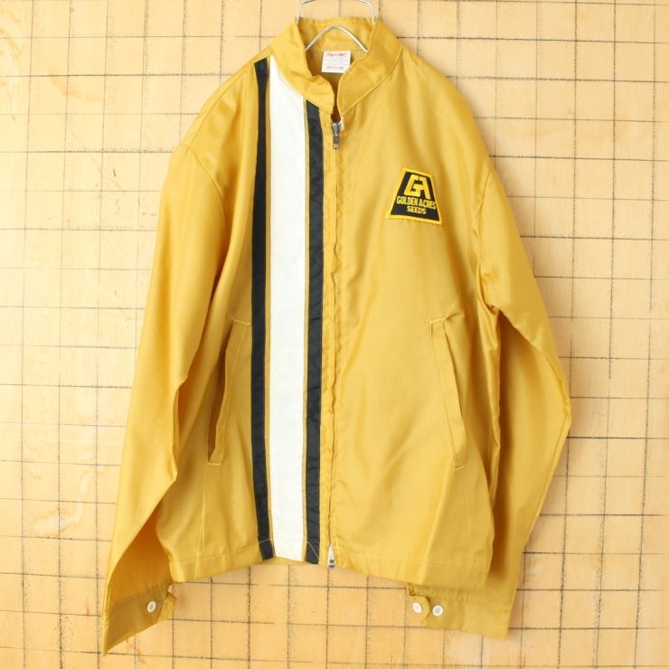 70s 80s USA製 Cap'n Jac ワッペン ナイロンレーシングジャケット