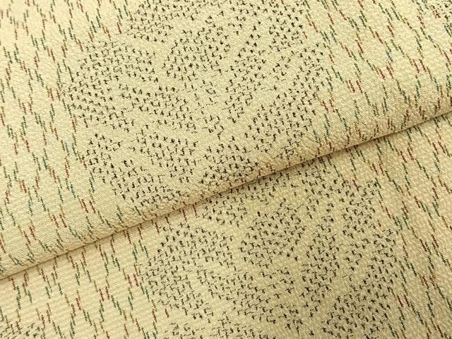 平和屋着物▽本塩沢 単衣 縞 正絹 逸品 AABC3960fy