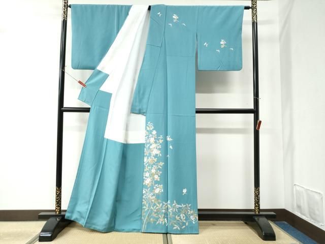 平和屋着物○訪問着 友禅 作家物 草花文 暈し染め 正絹 逸品