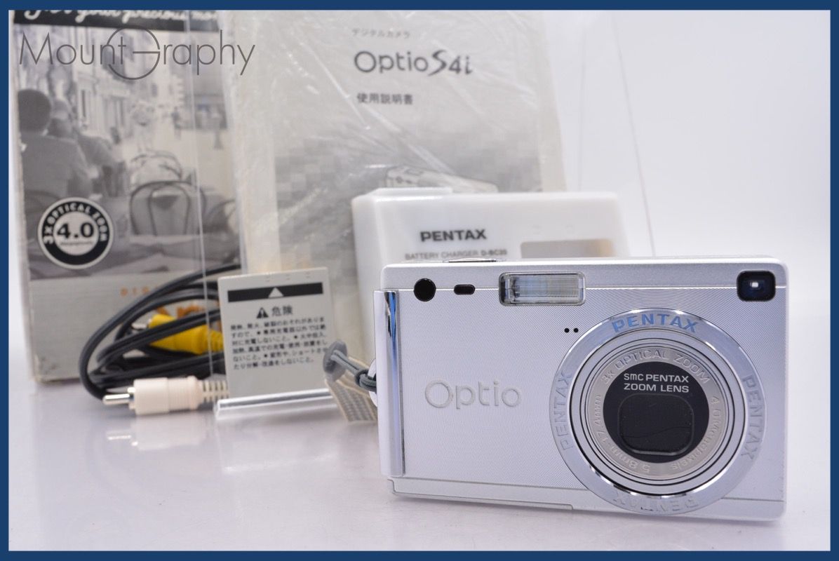 ペンタックス PENTAX Optio S4i  3x 元箱、バッテリー、取扱説明書付属 ★完動★同梱可 #mj6312 ペンタックス PENTAX Optio S4i 3x 元箱、バッテリー、取扱説明書付属