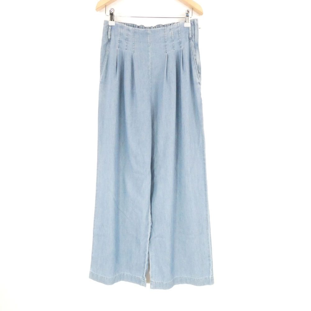 ♥ MACKINTOSH PHILOSOPHY マッキントッシュフィロソフィー H5R11-544-20 ライトデニムウエストタックパンツ 38 綿他 ハイウエスト ワイドパンツ レディース AO3379A47