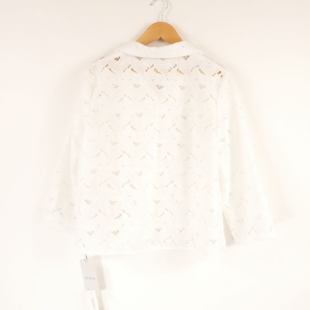 SCAPA スキャパ 72253170701 フラワーレースブラウス 38 ポリエステル100% 七分袖 レディース AO3377A47